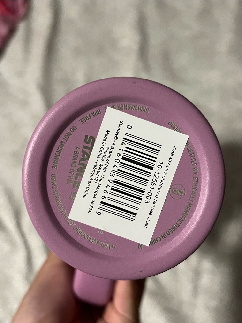 Stanley Purple Pink Insulated Travel Mug with Handle - Picture 3 of 3
